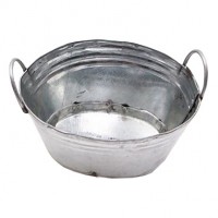 BLMINIATURES 1:12 - 1" Scale Dollhouse Miniature Season Decoration Christmas Miniature Zinc Wash Tub (Rustic Zinc, 5.1 x 3.9 x 3.2cm)