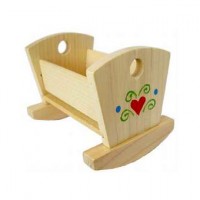BLMINIATURES 1:12 - 1" Scale Dollhouse Miniature Season Decoration Christmas Miniature Painted Wooden Cradle (Painted Wood, 6cm)