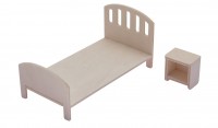 BLMINIATURES 1:12 - 1" Scale Dollhouse Miniature Season Decoration Christmas Miniature Bedroom Furniture Craft Set (Natural Wood, 2-Piece)