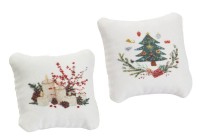 BLMINIATURES 1:12 - 1" Scale Dollhouse Miniature Season Decoration Christmas Set of Miniature Christmas Cushions (Fabric, 2-Piece, 4cm)