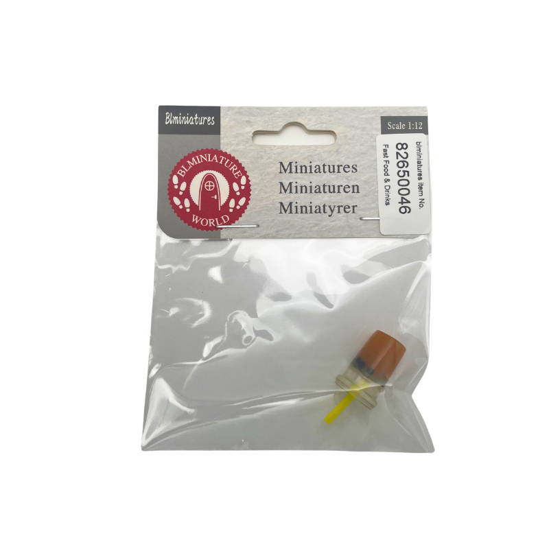 Blminiatures 1:12 - 1" Scale Dollhouse Miniature Drink Cup with Yellow Straw