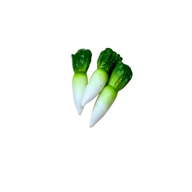 blminiatures 1:12 Scale Dollhouse Miniature Bok Choy/Radish - 3pcs Tiny Vegetables for Dollhouse Kitchen Decor
