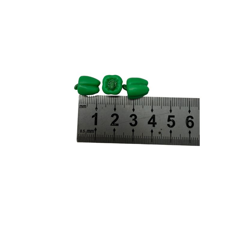 blminiatures 1:12 Scale Dollhouse Miniature Green Bell Peppers - 3pcs Tiny Vegetables for Dollhouse Kitchen Decor