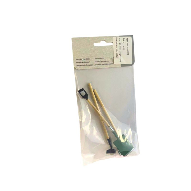 blminiatures 1:12 Scale Mini Garden Tool Set - 3pcs Shovel, Rake & Hoe with Wood Handles, Dollhouse & Gnome Door