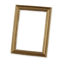 BLMINIATURES 1:12 - 1" Scale Dollhouse Miniature Season Decoration Christmas Miniature Narrow Picture Frame (Gold Wood, 1-Piece, 5cm)
