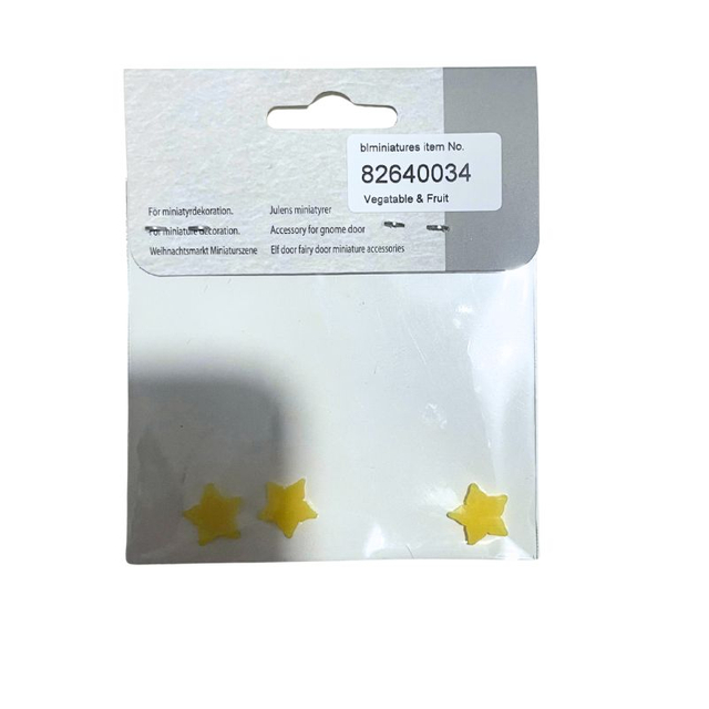 blminiatures 1:12 Scale Dollhouse Miniature Star Fruit – 3pcs Tiny Fruit for Dollhouse Kitchen & Elf Door Decor