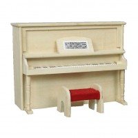 BLMINIATURES 1:12 - 1" Scale Dollhouse Miniature Season Decoration Christmas Miniature Piano with Red Stool (Black & Red, 13cm)