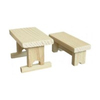 BLMINIATURES 1:12 - 1" Scale Dollhouse Miniature Season Decoration Christmas Miniature Table & Bench Set (Natural Wood, 2-Piece)