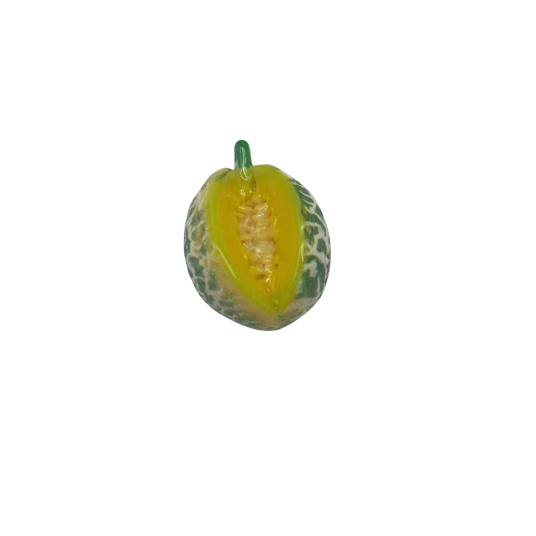 blminiatures 1:12 scale dollhouse miniature half melon - 1pcs tiny cut cantaloupe (1.5cm) for dollhouse kitchen decor