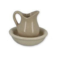 BLMINIATURES 1:12 - 1" Scale Dollhouse Miniature Season Decoration Christmas Miniature Wash Basin & Pitcher Set (Porcelain, 2-Piece)