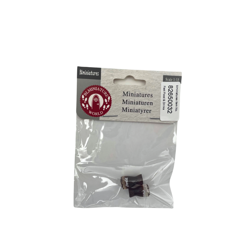 BLMINIATURES 1:12 - 1" Scale Dollhouse Miniature Cola Soda Bottles (Pack of 2)