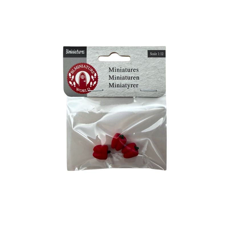 blminiatures 1:12 Scale Dollhouse Miniature Red Bell Peppers - 3pcs