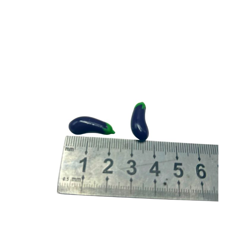 blminiatures 1:12 Scale Dollhouse Miniature Eggplants - 2pcs Tiny Vegetables for Dollhouse Kitchen Decor