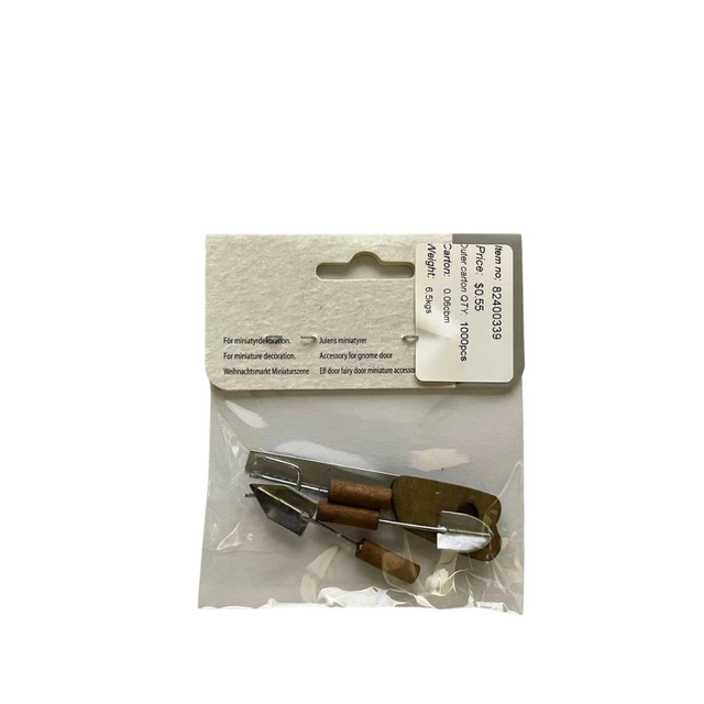 blminiatures 1:12 Scale Mini Gardening Tool Set - 5pcs with Wood Handles, Dollhouse & Gnome Door Accessories